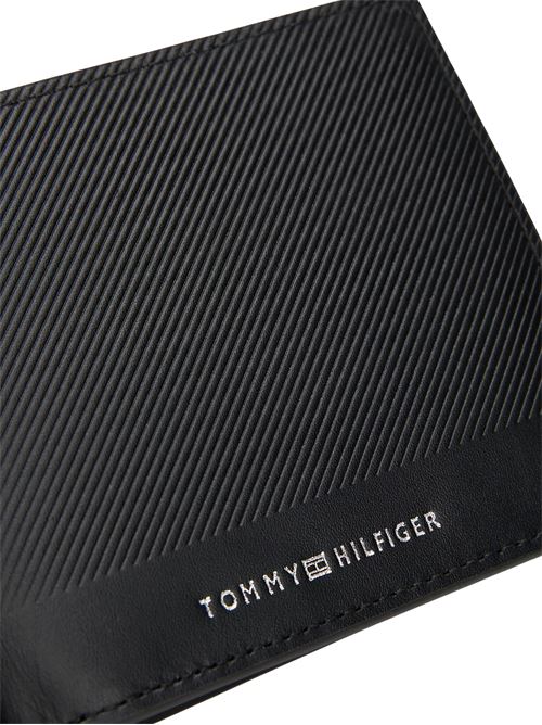Portafoglio nero in pelle Tommy Hilfiger | AM0AM13508BDS